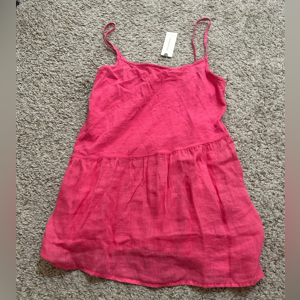 NWT Anthropologie Good Luck Tee Women’s Pink Cotton Tank Top Pink Lightweight